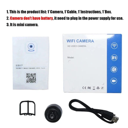 1080P HD Mini WiFi Camera - Wireless Night Vision Home Security