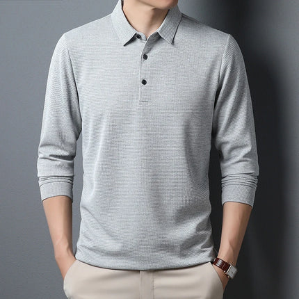 Men's Business Casual Polo - Long Sleeve Shirt