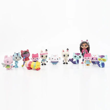 13pcs/set Gabby's Dollhouse Cartoon Figure Toys Cute Doll Collection Model Ornament Decoration
