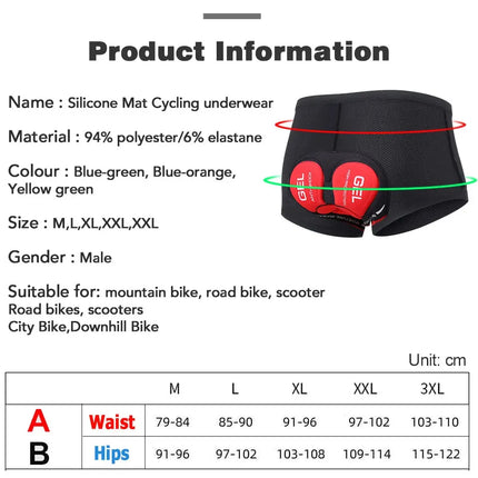 NEWBOLER Cycling Underwear - 5D Gel Padded Shorts for MTB & Road Bike