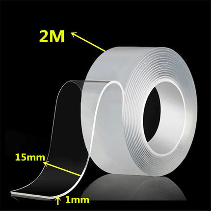 Nano Double-Sided Tape - Reusable Transparent Adhesive 1-5M