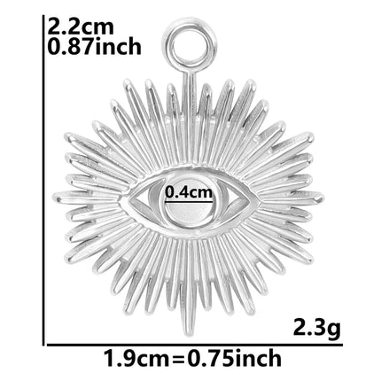 Stainless Steel Celestial Charms - Heart Sun Moon Star Pendants for DIY Jewelry (5pcs)