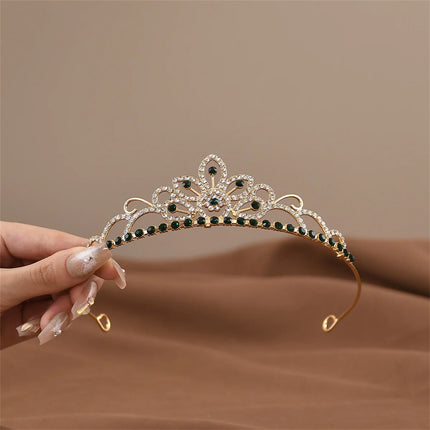 Mini Crystal Crown Hair Comb - Rhinestone Pearl Tiara for Girls