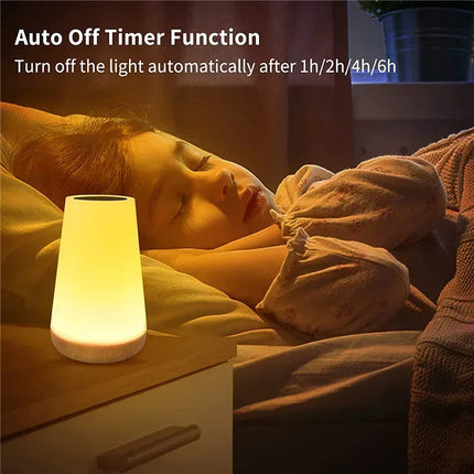 13-Color Touch Dimmable Night Light - USB Rechargeable Bedside Lamp