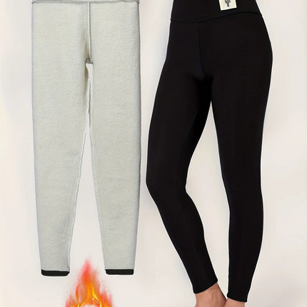 Fleece-Lined Leggings - High-Waisted Thermal Pants