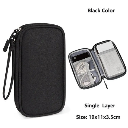 Waterproof Cable Organizer Bag - Travel Storage Case for Chargers & Cords