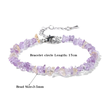 Natural Quartz Crystal Bracelet - Irregular Stone Bead Chip Jewelry for Women