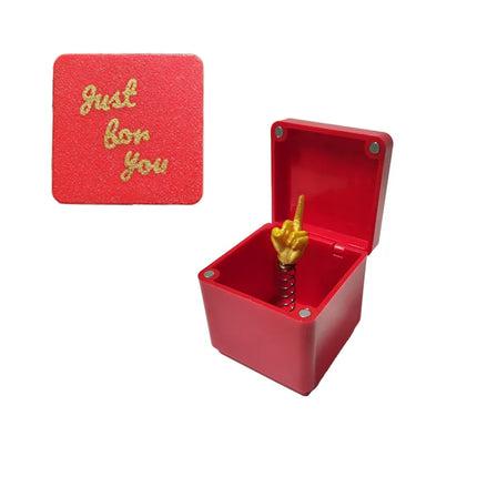 Christmas Middle Finger Prank Gift Box - Funny Desk Decoration