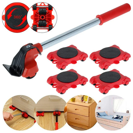 Heavy Duty Furniture Lifter & Mover Set - 4 Rollers for Appliances & Furniture