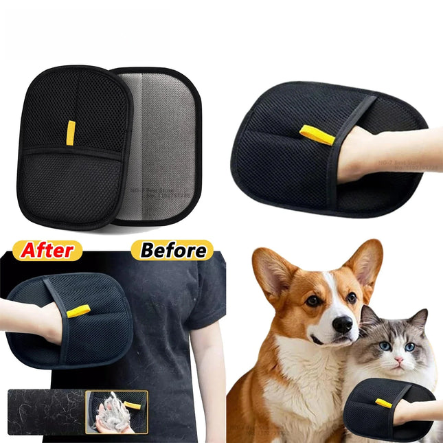 Pet Hair Removal Gloves - Reusable Double-Sided Grooming Tool for Dogs, Cats & Furniture