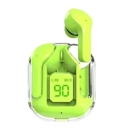 TWS Wireless Bluetooth Earbuds with Digital Display & Transparent Charging Case