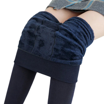 Velvet Leggings - High-Waisted Winter Tights