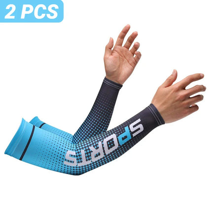 Ice Silk Sun Protection Arm Sleeves - 2 Pack UV Cooling Sleeves for Cycling & Outdoor Sports