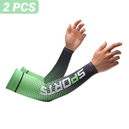 Ice Silk Sun Protection Arm Sleeves - 2 Pack UV Cooling Sleeves for Cycling & Outdoor Sports