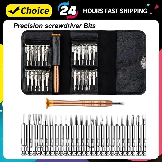 25-in-1 Precision Screwdriver Set - Electronic Repair Kit for iPhone Camera Watch
