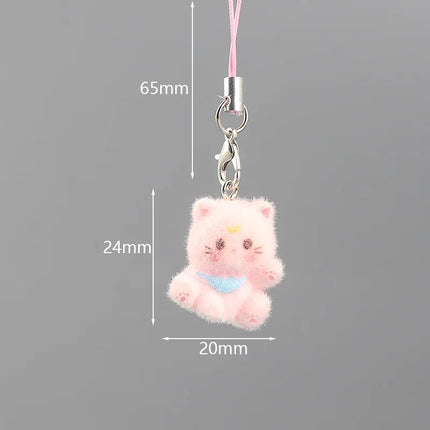 Fluffy Animal Keychains - 3D Resin Cartoon Pendant Collection