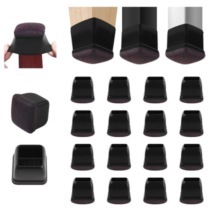 Silicone Chair Leg Floor Protectors - 16PCS Non-Slip Felt Pads
