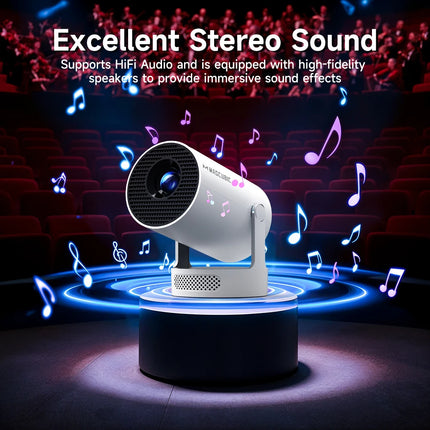 8K WiFi6 Projector 290 ANSI - Android 14 Portable Home Cinema HY300 Pro