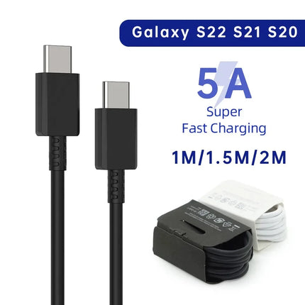 45W USB-C Cable 2-Pack - Super Fast Charging for Samsung Galaxy S20-S23