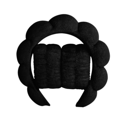 1/3Pcs Fashion Microfiber Washing Wristbands Scrunchies Puffy Headband Spa Bubble Headband for Washing Face Makeup Shower Skincare