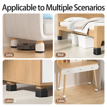 Adjustable Height Furniture Risers - High Load - Bearing, Triple Anti - Slip for Sofa, Bed & Desk