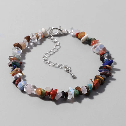 Natural Quartz Crystal Bracelet - Irregular Stone Bead Chip Jewelry for Women
