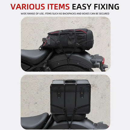 Motorcycle Luggage Strap - Heavy-Duty Helmet Rope & Bag Buckle for Bike & Car