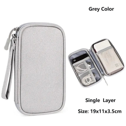 Waterproof Cable Organizer Bag - Travel Storage Case for Chargers & Cords