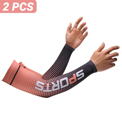 Ice Silk Sun Protection Arm Sleeves - 2 Pack UV Cooling Sleeves for Cycling & Outdoor Sports