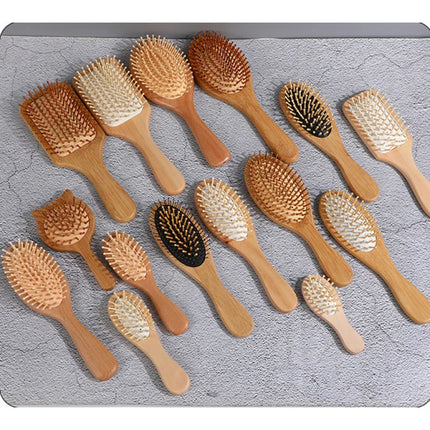 Solid Wood Bamboo Cushion Comb Can be used for scalp massage and hair smoothing The air cushion has excellent resilience Large B