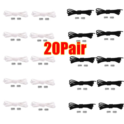 Elastic No-Tie Shoelaces - Semicircle Metal Lock Laces for Kids & Adults