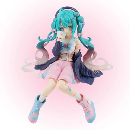 Hatsune Miku Pink Sakura Figure - Sitting Pose PVC Collectible
