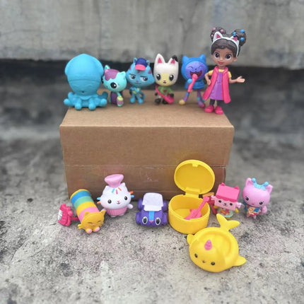 13pcs/set Gabby's Dollhouse Cartoon Figure Toys Cute Doll Collection Model Ornament Decoration