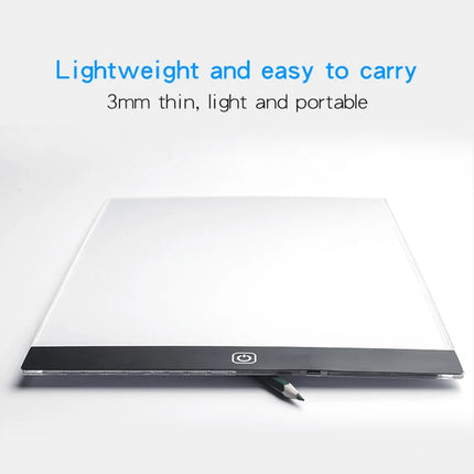 A5 LED Drawing Copy Pad - 3-Level Dimmable Tracing Light Board