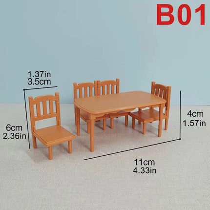 1:12 Dollhouse Miniature Furniture Set - DIY Forest Family Toy