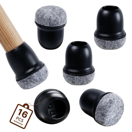 Silicone Chair Leg Floor Protectors - 16PCS Non-Slip Felt Pads