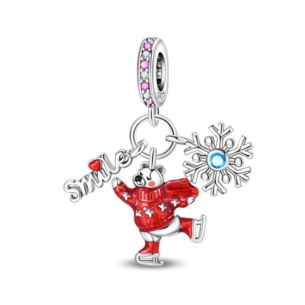 925 Sterling Silver Christmas Charms - Winter Snowman & Elk Pendants for DIY Jewelry