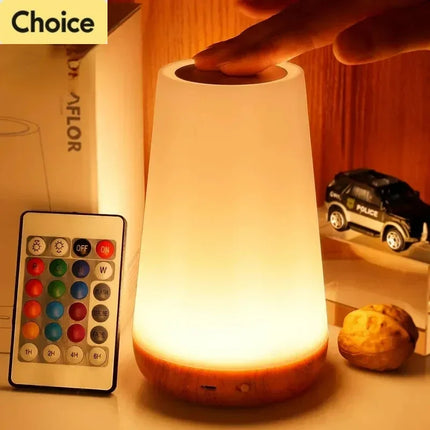 13-Color Touch Dimmable Night Light - USB Rechargeable Bedside Lamp