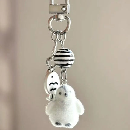 Fluffy Animal Keychains - 3D Resin Cartoon Pendant Collection