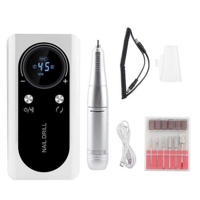 45000RPM Nail Drill Machine Rechargeable and Portable