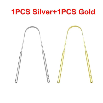 3pcs Stainless Steel Tongue Scraper U-shaped Metal Fresh Breath Cleaning Coated Tongue Toothbrush Oral Hygiene Care Tools