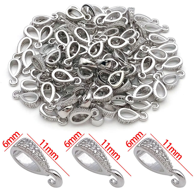 18K Gold Plated Brass Connectors - Zircon Melon Seed Buckle for DIY Jewelry (5pcs)