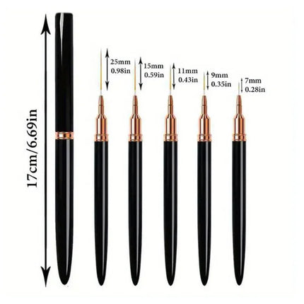 Professional Nail Art Manicure Liner Brushes, 5-pc Set