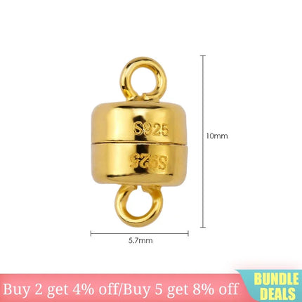 925 Sterling Silver Magnetic Clasps - 5.7x10mm Bracelet Buckle for DIY Jewelry Making
