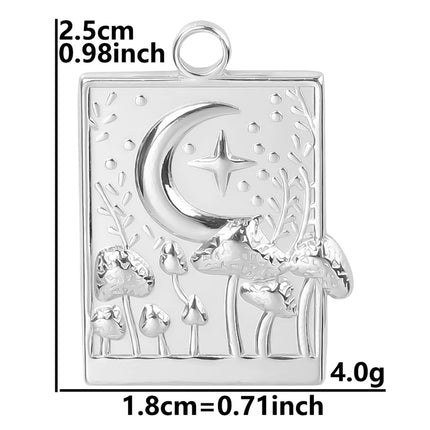 Stainless Steel Celestial Charms - Heart Sun Moon Star Pendants for DIY Jewelry (5pcs)