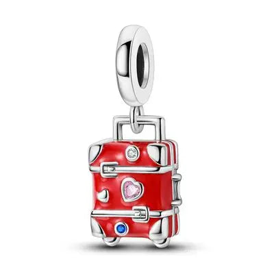 925 Sterling Silver Love Heart Ring Box Charm - Valentine's Day Bead for DIY Jewelry