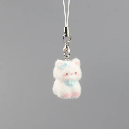 Fluffy Animal Keychains - 3D Resin Cartoon Pendant Collection