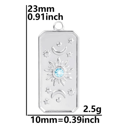 Stainless Steel Celestial Charms - Heart Sun Moon Star Pendants for DIY Jewelry (5pcs)