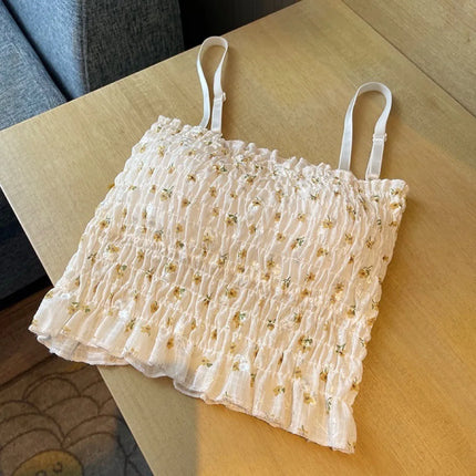 Floral Print Camisole - Built-In Bra Tank Top