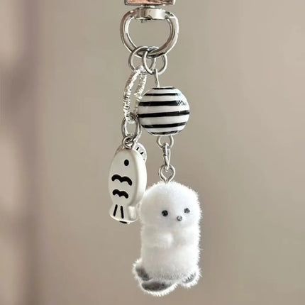 Fluffy Animal Keychains - 3D Resin Cartoon Pendant Collection